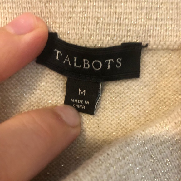 Talbots Gold Cashmere Blend Sweater Medium - Picture 6 of 7